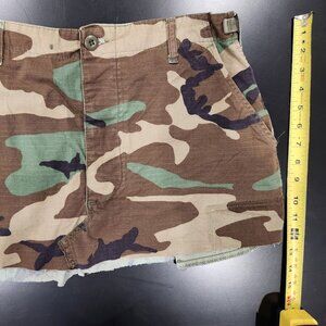 Urban Outfitters Reconstructed Green Camo Utility Mini Skirt Sized M